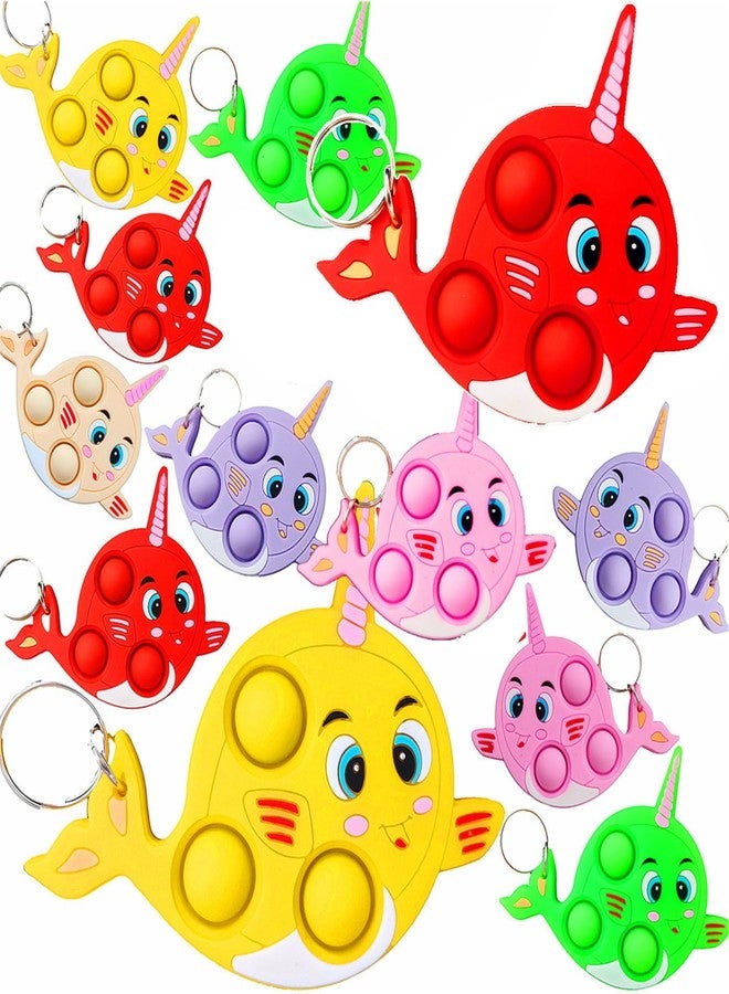 PSDFH 24 Packs Bulk Mini Narwhals Fidgets Toys for Kids Children Classroom Students Gift Prize from Teacher,Ocean Whale Animal Birthday Party Favors - Image 1